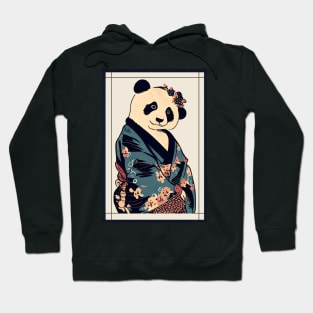 Panda japanese with kimono vintage Hoodie